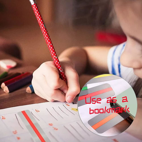 Dyslexi-guidad läsremsa, dyslexi-läslinjal, dyslektisk färgad markering, läslinjal, läsremsa, färgad markering, läsguide