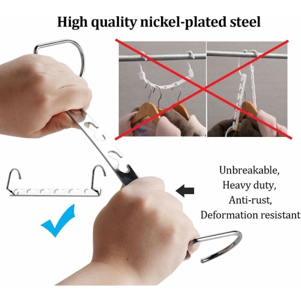 Set med 8 platsbesparande klädhängare, magiska klädhängare organiseringshängare förvaring och organisering av kläder sparar utrymme i garderober