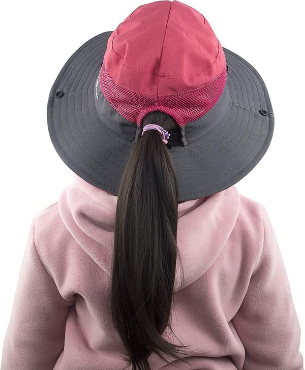 Børnepige Ponytail Sommer Solhat Bredbremmet UV Beskyttelse Spandhat