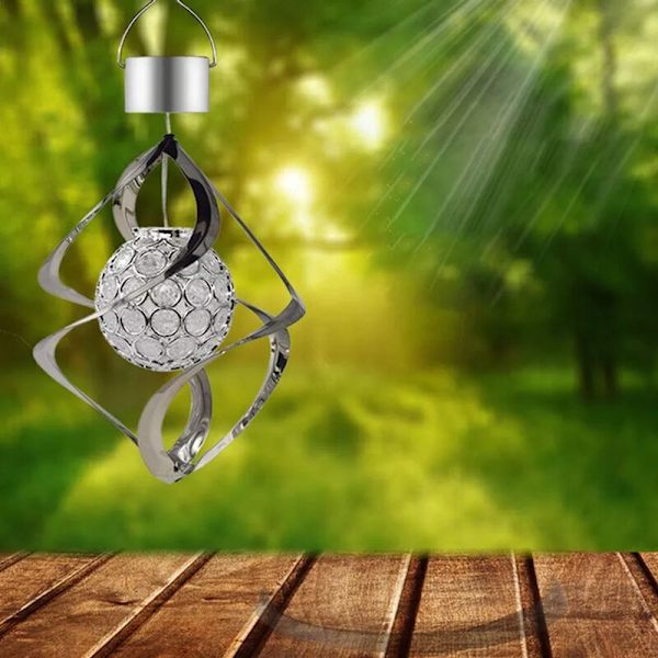 Solcells vindklocka ljus IP67 Vattentät LED vindsnurra färgförändrande lampa Utomhus hängande vindklocka ljus