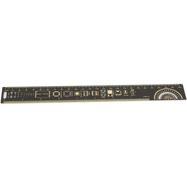 Multifunktionslinjal för elektronikingenjörer, kretskortslinjal, PCB-ingenjörslinjal, multifunktionslinjal (25 cm)
