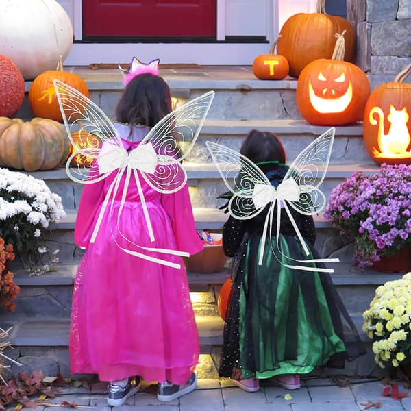 Halloween Cos Färgglada Rosettälvvingar Vit