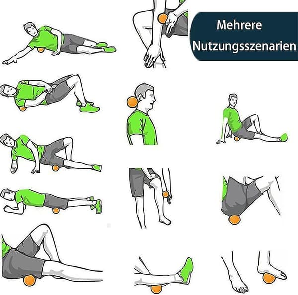 2st Set, Peanut Duo Massagebollar, Duoball 8cm & 16cm, För Self Myofascial Trigger Point Release