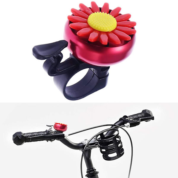 Barncykelklocka för flicka, söt blombjällra, högljudd cykelklocka krysantemumsolrosklocka