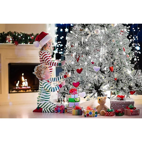 Led Creative Snowflake Light-10 meter 80 lampor-med blinkande batteri