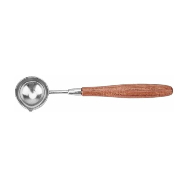 Tätningsvaxsked smältsked retro vaxsked hantverk vaxförsegling (målar sked trähandtag (långt handtag))