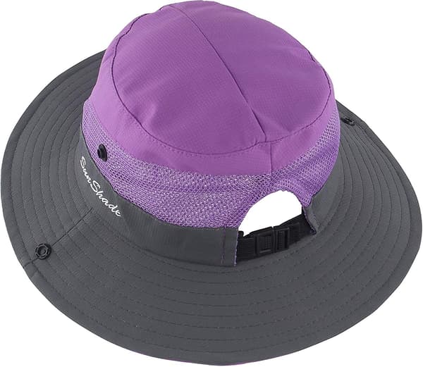 Solhatt for jenter med hestehale, bred brem, UV-beskyttelse, bøttehatt