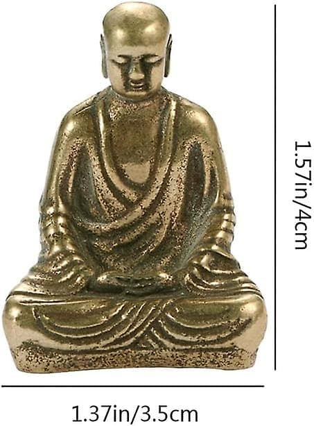 Buddha Mini Solid Bronze Buddha Statue Ksitigarbha Bodhisattva Peaceful Buddhist Buddha Statue