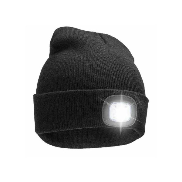 M??ssa med LED-lampa USB-laddning，utomhusbelysning, knitted hat with adjustable LED light