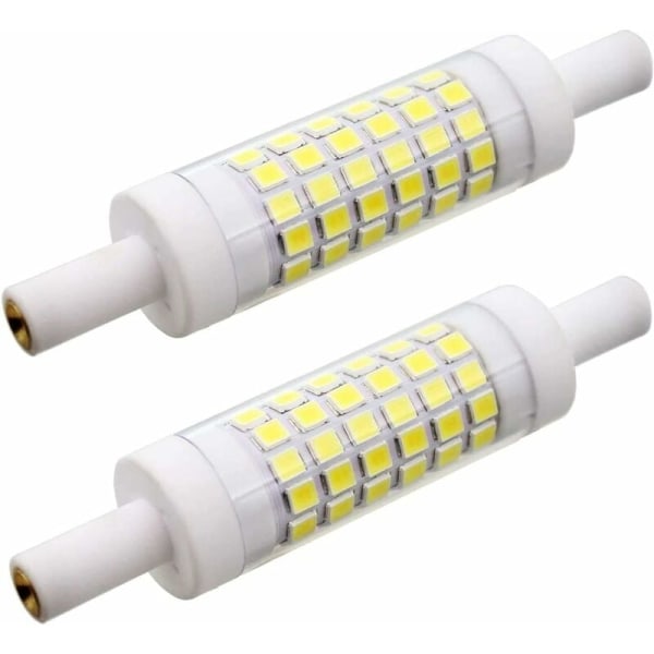 2 LED-lampor R7S 78 mm 5W 15 x 78 mm, Kallvit 6000K, 220V