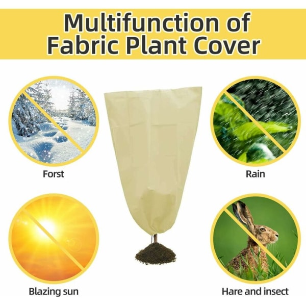 6 stycken skadedjursskydd för krukväxter med dragsko (60×80cm) ljusgul