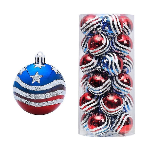 24 st Ball Ornament - Hanging Ball Flag Ornament , Julgran, USA-tema festtillbehör