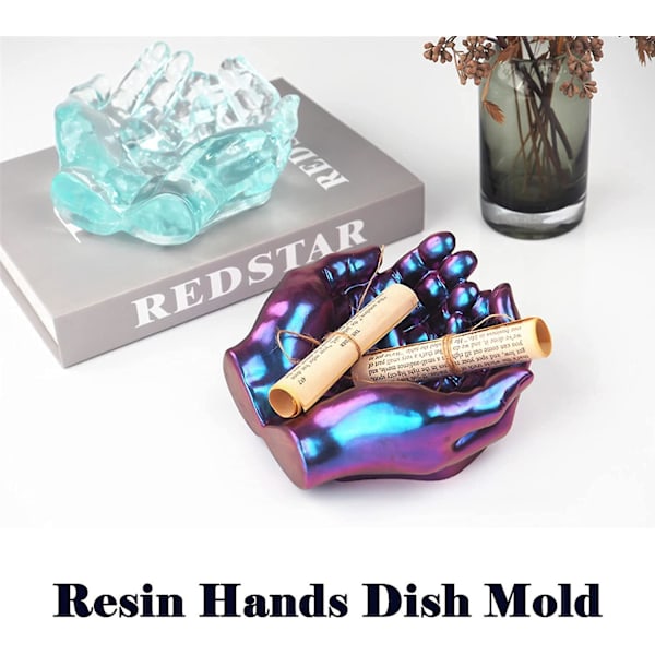 Händer Resin Form, Händer Form Modellbricka Silikon Epoxy Gjutform För DIY Smycken Förvaringsskål, Godissskål, Sukkulenter, Heminredning Hantverk
