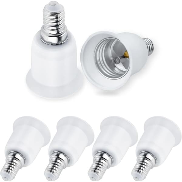E14 till E27 Sockeladapter, E14 till E27 Sockelomvandlare för Halogenlampor, LED-Lampadapter Sockel, 6-pack