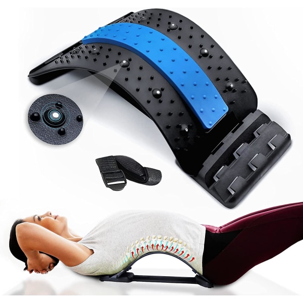 Lumbal ryggmassageapparat på flera nivåer, smärtlindring för diskbråck,  ischias, skolios, stöd för övre och nedre ryggstöd (blå) 0da7 | Fyndiq