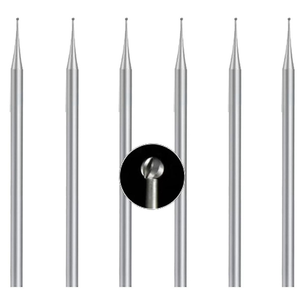 6-delad kulfrässats, 3/32 tum sfäriska fräsar för smyckesgravering (1,2 mm)