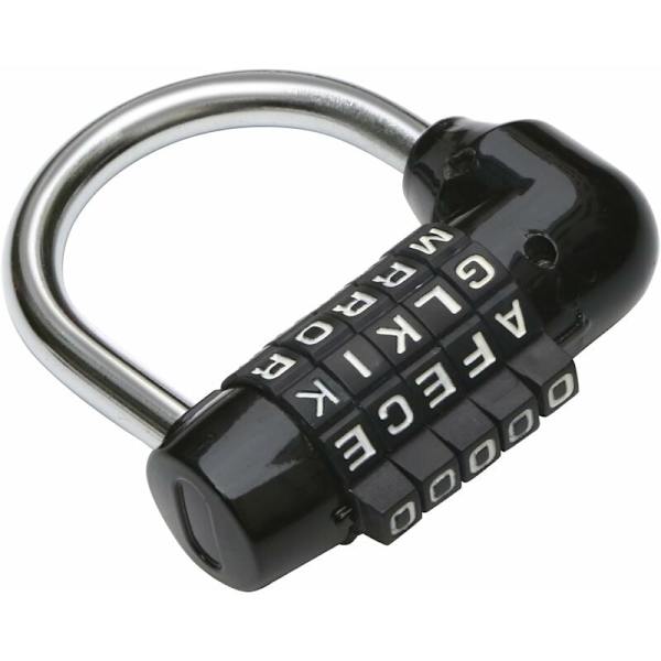 5 Monogramhänglås Svart för Resväska Kosmetisk Utdragbart Lås - Ingen Nyckel Krävs - Perfekt för Escape Rooms - Monogramhänglås (Helt Engelska Bokstäver Svart
