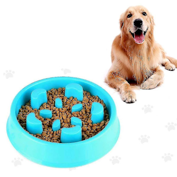 Hållbar hundskål med långsam utfodring, halkfri design interaktiv uppblåsthetsstopp hundskål, E