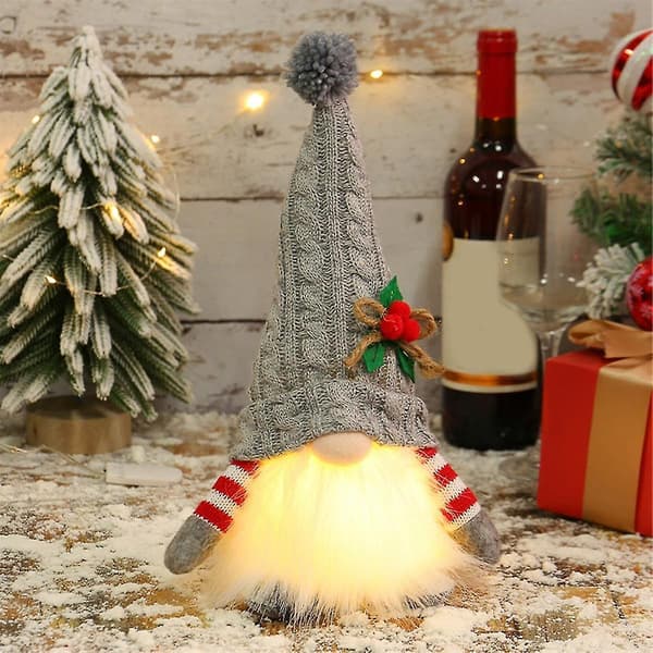 Tomtedocka med LED-ljus God Jul-dekor för hemmet Julprydnad Julklapp
