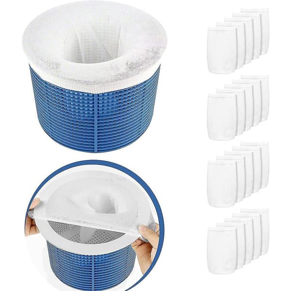 20-pack poolskimmerstrumpor, återanvändbara och superelastiska skimmerstrumpor