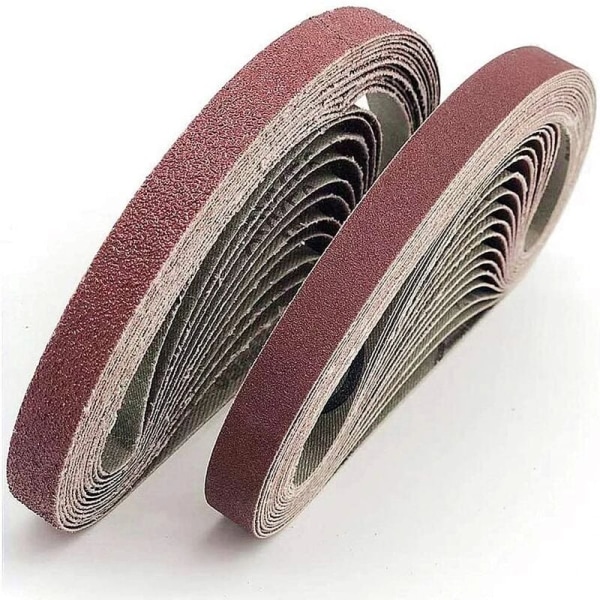 Slipband 13x457 mm. 5 sorters blandat grus (6X40 /80/120/180/320). Set av slipband, för Black & Decker Powerfeilebelt slipmaskiner (30 stycken)