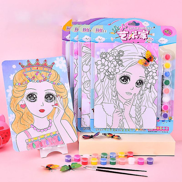 4 st Makeup Girl Pass Home Toy, DIY Hand Painted Random Style