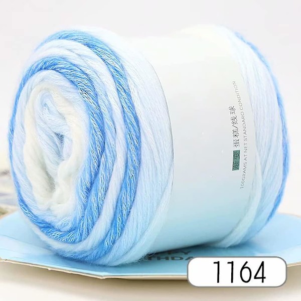 100g stickat ullgarn, mjukt handstickat garn, stickat färggradientgarn 1