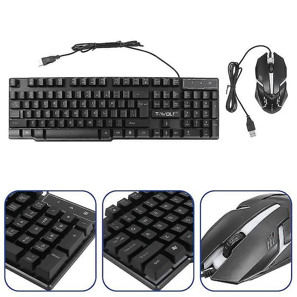 1 set USB-tangentbord och mus-kombination