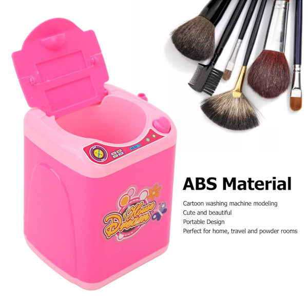 Makeup Brush Cleaner Device, Abs Söt Borste Tvättmaskin Professionell Automatisk Bärbar För Kvinnor För Powder Puff