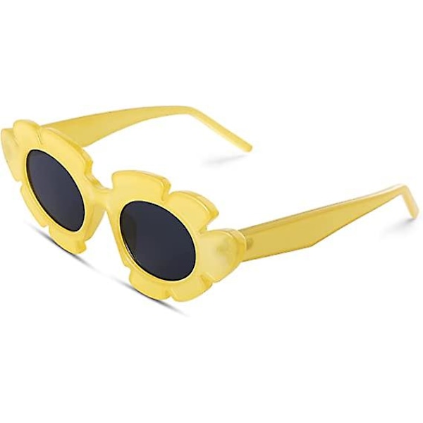 Trendy Cat Eye Blomster Solbriller til Kvinder Mænd Retro Mode Nøgen Tykke Skygger Uv400 Beskyttelse Solbriller