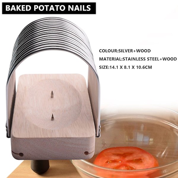 Hasselback Potatis Skärare Potatis Skärverktyg Fast Tomat Lök Skärare Anti-skär Hand Rostfritt