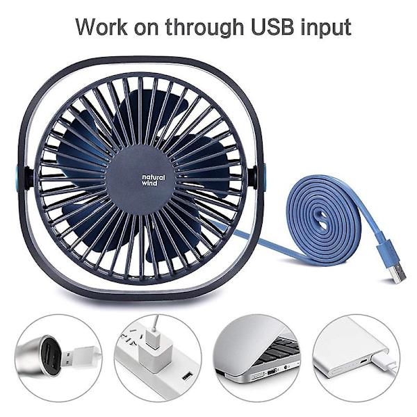 360 roterande justerbar kontorsdator skrivbord USB-fläkt (svart)