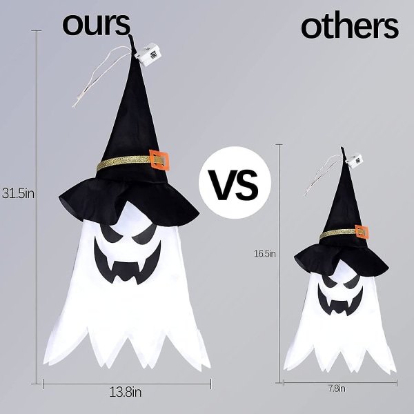 Halloween-dekorationer Utomhusdekor Hängande Upplyst Glödande Spöke Häxhatt Halloween-dekorationer Inomhus Utomhusprydnader Röjning Halloween-fest L