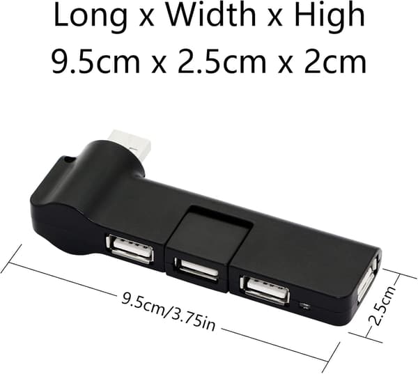 180° svängbar USB 2.0-hubb förlängare