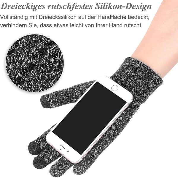 Handskar Män Kvinnor Vinterhandskar Pekskärmshandskar Varma Handskar Stickade Finger S-l (L)