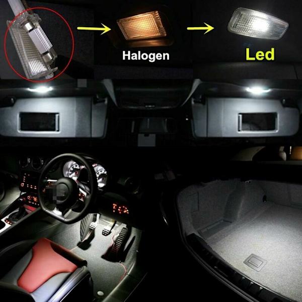 10x Festoon LED-lampor 41mm 41mm 2835SMD Super Bright Ice Blue White Ersättnings LED-ljus för biltakskortläsningsskyltbelysning
