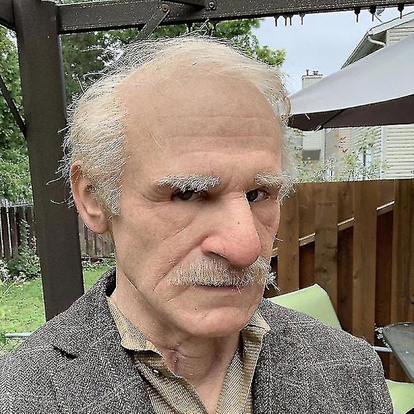 The Elder An Me Huvudbonad Realistisk Silikon Människohuvud Heltäckande Mustasch-4