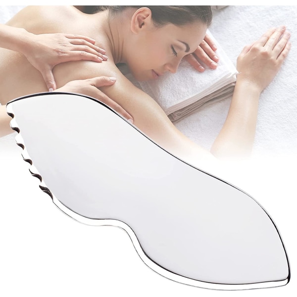 Rostfritt stål Gua Sha skrapande massageverktyg - Myofascial massagebräda för mjukvävnad, smärtlindring, sjukgymnastik, används för ansikte, nacke, armar, sh