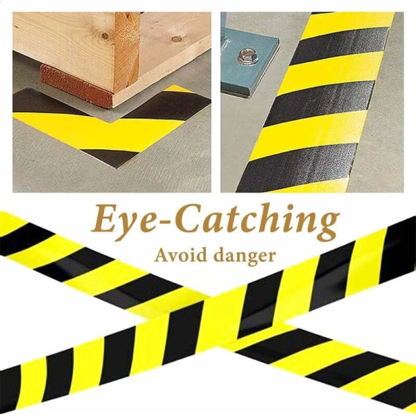 Varningstape Hazard Varningstape Triomphe PVC Golvmarkeringstape 48mm × 33m Gul/Svart.