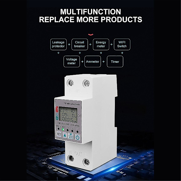 Tuya 63a 110v 220v Wifi Energimätare Kwh Mätning Switch Timing Funktion Med Spänning Ström Och Läckskydd