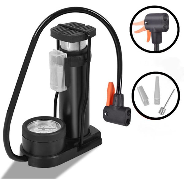 Cykelpump Mini Bärbar Luftpump Cykel Golvpump Manometer för Landsvägscyklar Bollar Simring Cykel Luftmadrass