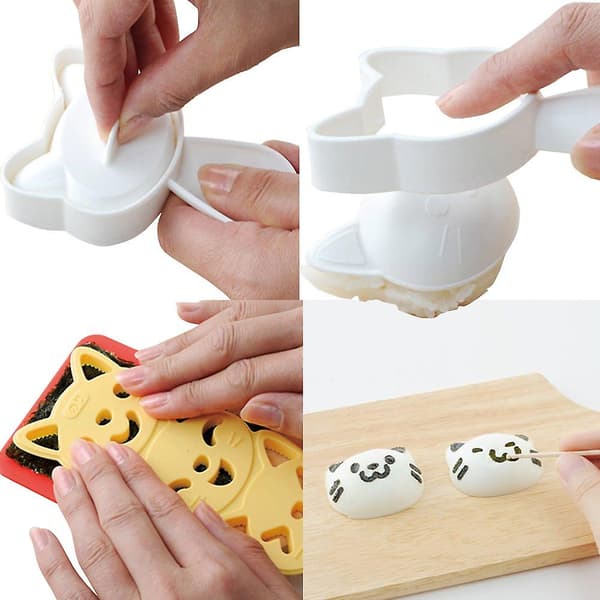 Risbollform Set Kattform Risbollform Sushiform Mönster Sushi Kök Risform Sandwich Diy Köksverktyg