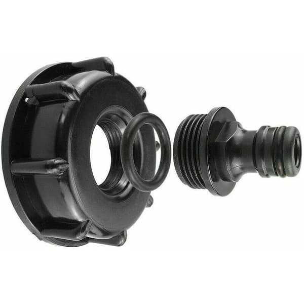 S60X6 Plast IBC Tank Adapter - Grovgevindprop til 3/4\" Hane - Hane Adapter til IBC Tøndeventil