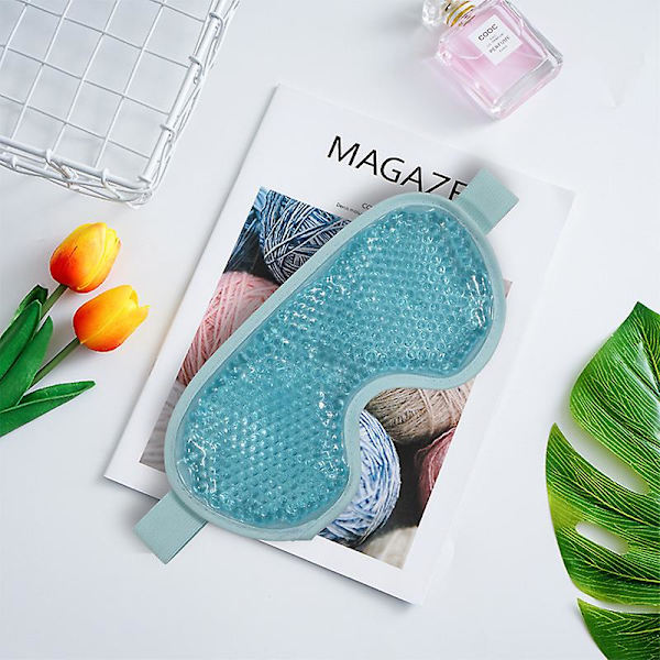 Återanvändbar ögonmask, isögonmask för svullna ögon/mörka ringar/migrän/stresslindring, varm med mjuk plyschbaksida, sovmask