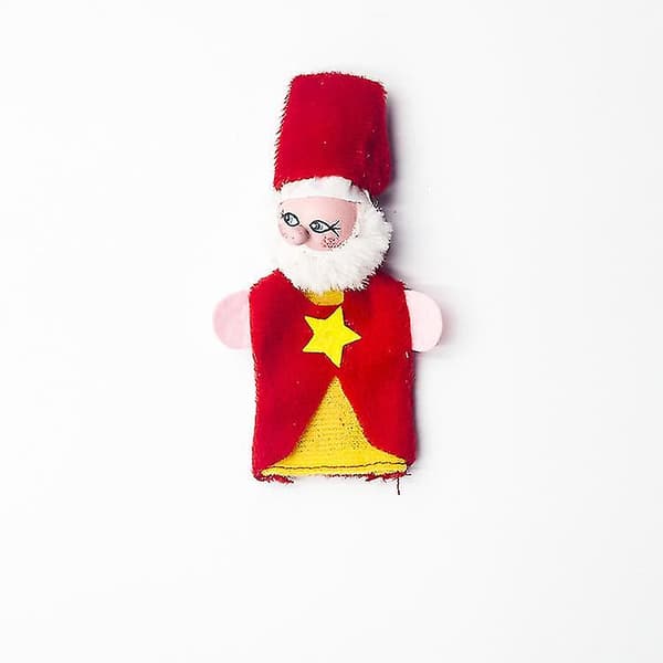 Jul Barnleksaker Tyg Jul Fingerdockor Trä Jultomte Fingerdockor 5st