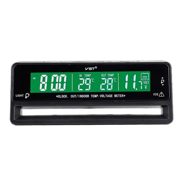 Inomhus Utomhus Bil Voltmeter Termometer Resa Camping Bärbar Verktyg