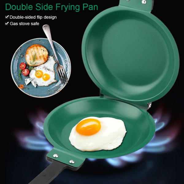 20 cm dubbelsidig non-stick flip stekpanna Stekt ägg Omelett Pannkaksmaskin Guld Grillpanna