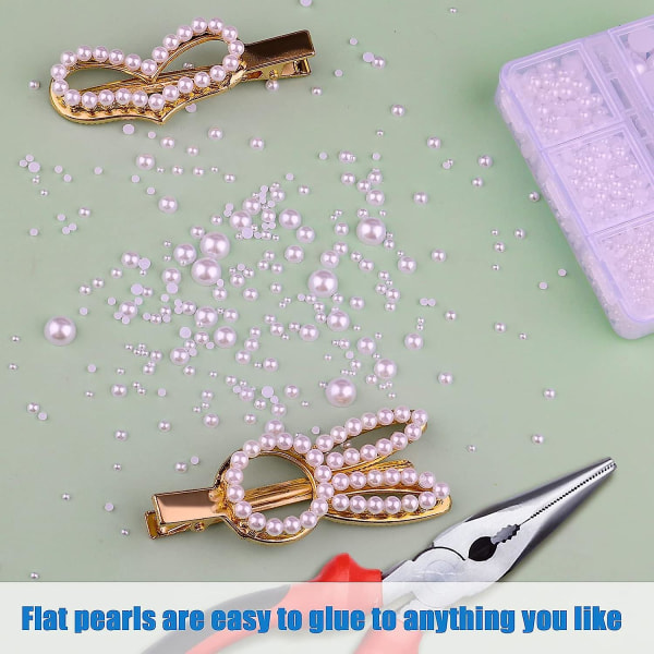2750 halvcirkelformade pärlor med platt rygg pärlor hantverkar små lösa pärlor lämpliga för gör-det-själv
