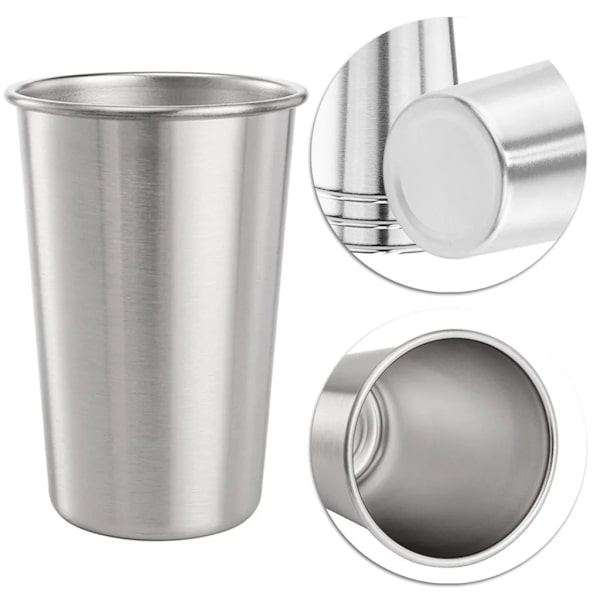 4X dricksmuggar i rostfritt stål, 350 ml ölmuggar, campingmuggar, resemuggar, snapsglas, bärbara stapelbara muggar