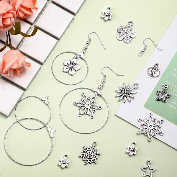 Örhänge Hoops för smyckestillverkning, 40 st 2 färger 40 mm örhänge tillverkningssats Bulk Beading Hoops örhänge Finding Round